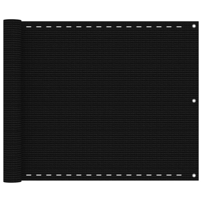 Écran de balcon Noir 75x300 cm PEHD 623139623139