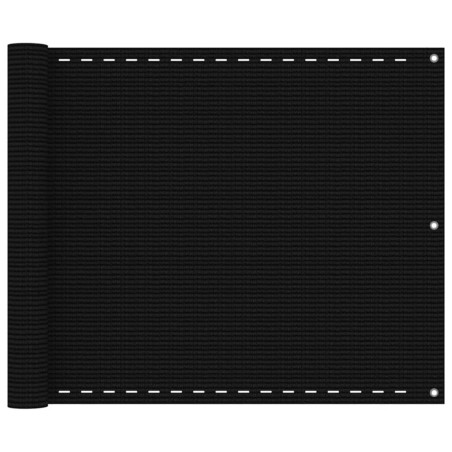 Écran de balcon Noir 75x300 cm PEHD 623139623139