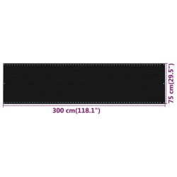 Écran de balcon Noir 75x300 cm PEHD 623139623139
