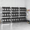 Porte-pneus à 3 niveaux 3 pcs Argenté 110x40x200 cm Acier 623140623140
