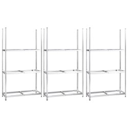 Porte-pneus à 3 niveaux 3 pcs Argenté 110x40x200 cm Acier 623140623140
