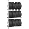 Porte-pneus à 3 niveaux 3 pcs Argenté 110x40x200 cm Acier 623140623140