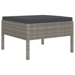 Salon de jardin 6 pcs avec coussins résine tressée gris 623141623141