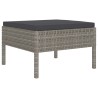 Salon de jardin 6 pcs avec coussins résine tressée gris 623141623141