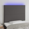 Tête de lit à LED Gris 100x5x118/128 cm Similicuir 623144623144