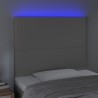 Tête de lit à LED Gris 100x5x118/128 cm Similicuir 623144623144