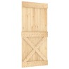 Porte coulissante NARVIK Naturel et noir 95 x 210 cm (213,5 cm) 623153623153