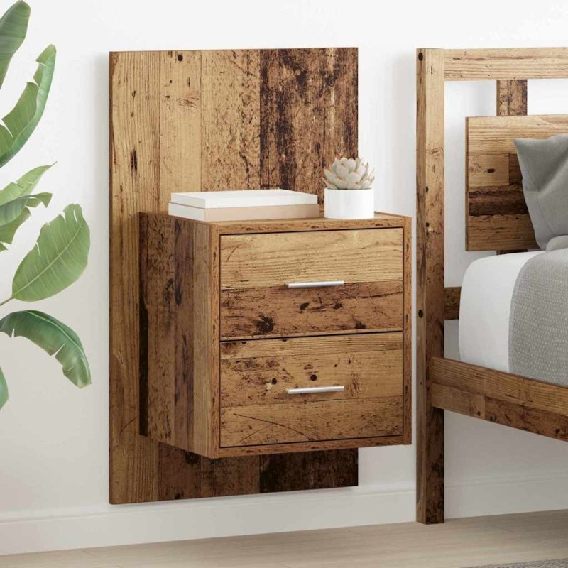 Cabinet de chevet mural 2 pcs Bois Ancien 48,5 x 32,5 x 80 cm 623156623156