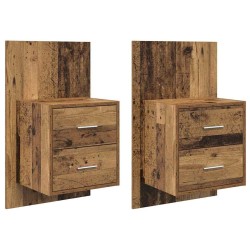 Cabinet de chevet mural 2 pcs Bois Ancien 48,5 x 32,5 x 80 cm 623156623156