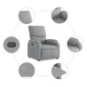 Fauteuil inclinable en tissu gris clair 623166623166