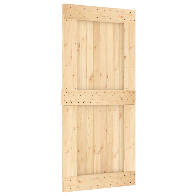 Porte coulissante NARVIK Naturel et noir 95 x 210 cm (213,5 cm) 623169623169