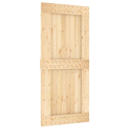 Porte coulissante NARVIK Naturel et noir 95 x 210 cm (213,5 cm) 623169623169