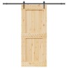 Porte coulissante NARVIK Naturel et noir 95 x 210 cm (213,5 cm) 623169623169