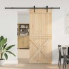 Porte coulissante NARVIK Naturel et noir 95 x 210 cm (213,5 cm) 623174623174