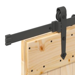 Porte coulissante NARVIK Naturel et noir 95 x 210 cm (213,5 cm) 623174623174