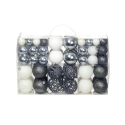 Ensemble de boules de Noël 100 pcs 3/4/6 cm Blanc/Gris 623175623175