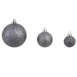 Ensemble de boules de Noël 100 pcs 3/4/6 cm Blanc/Gris 623175623175