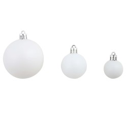Ensemble de boules de Noël 100 pcs 3/4/6 cm Blanc/Gris 623175623175
