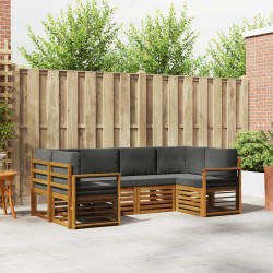 Ensemble de canapé d'angle 6 pcs Naturel et Anthracite 623176623176