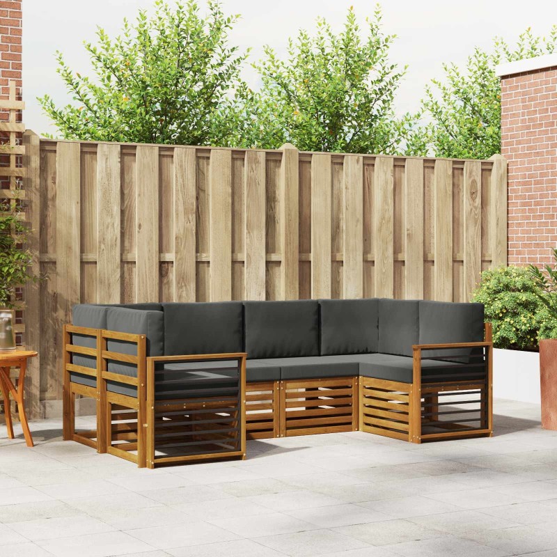 Ensemble de canapé d'angle 6 pcs Naturel et Anthracite 623176623176