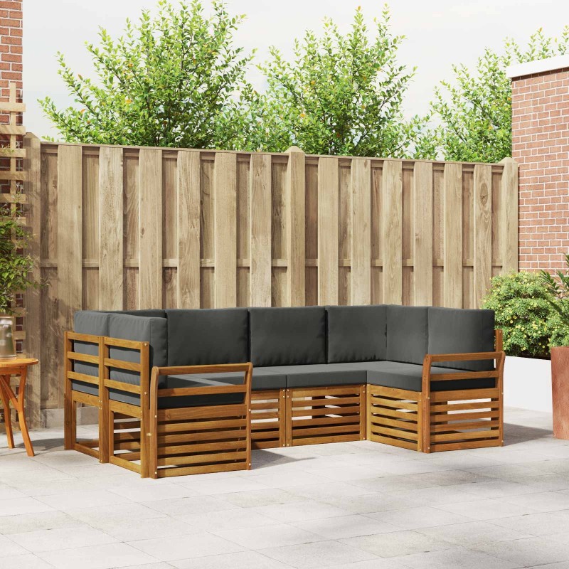 Ensemble de canapé d'angle 6 pcs Naturel et Anthracite 623177623177