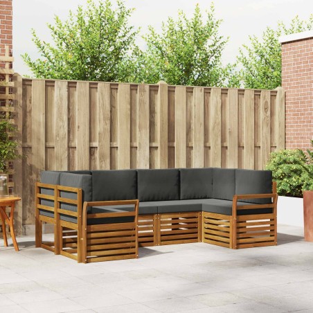 Ensemble de canapé d'angle 6 pcs Naturel et Anthracite 623177623177