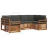 Ensemble de canapé d'angle 6 pcs Naturel et Anthracite 623177623177
