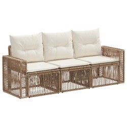 Ensemble de canapé de jardin 3 pcs Beige et blanc crème 623178623178