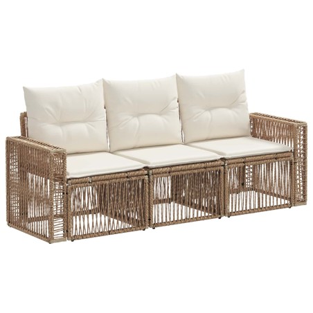 Ensemble de canapé de jardin 3 pcs Beige et blanc crème 623178623178