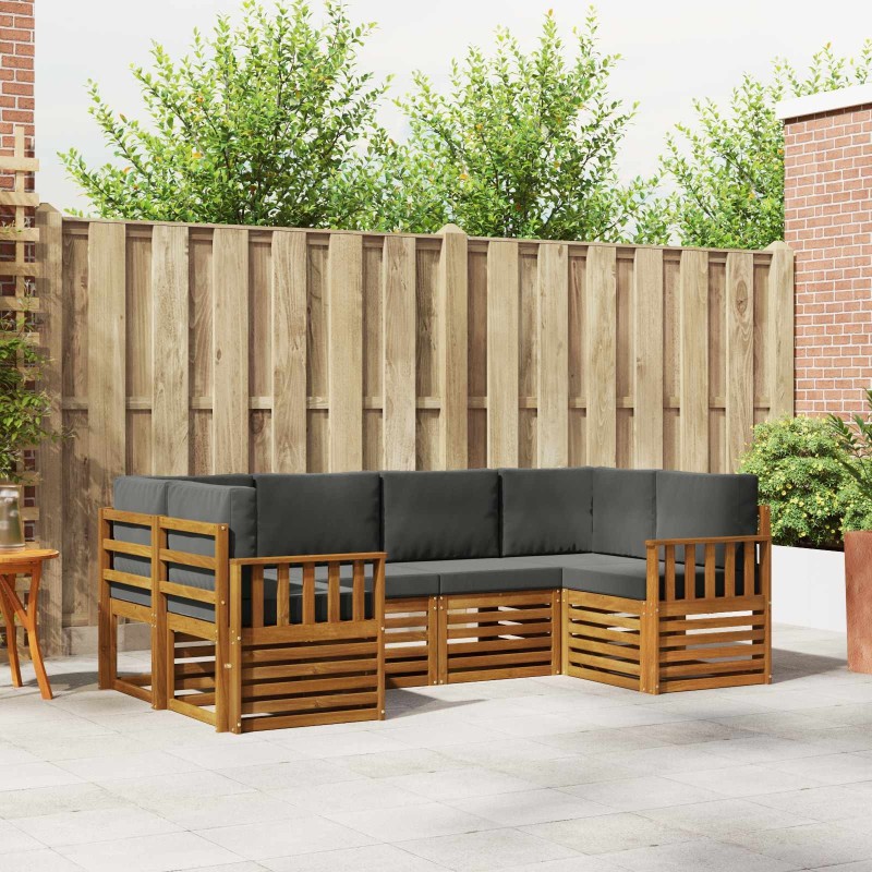 Ensemble de canapé d'angle 6 pcs Naturel et Anthracite 623183623183