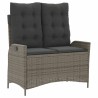 Ensemble à manger jardin 4pcs et coussins Gris Résine tressée 623191623191