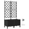 Porte-plante de jardin avec irrigation et roues 2 pc Noir PP 623193623193
