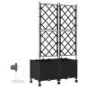 Porte-plante de jardin avec irrigation et roues 2 pc Noir PP 623193623193