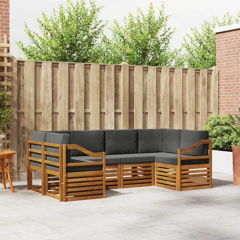 Ensemble de canapé d'angle 6 pcs Naturel et Anthracite 623194623194
