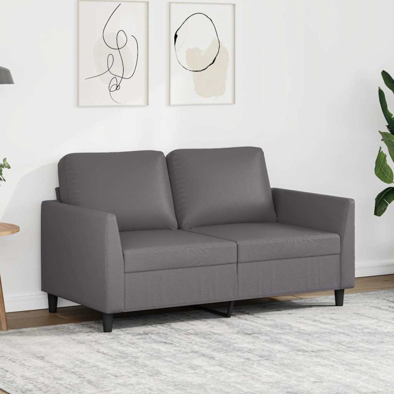 Canapé à 2 places Gris 120 cm Similicuir 623195623195