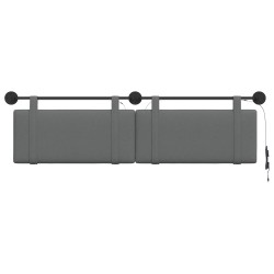 Tête de lit suspendue Avec lumière LED Gris foncé Tissu 623198623198