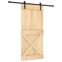 Porte coulissante Naturel et noir 95 x 210 cm 623201623201