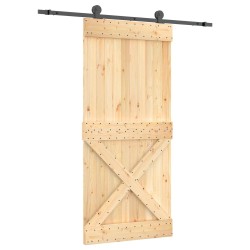 Porte coulissante Naturel et noir 95 x 210 cm 623202623202