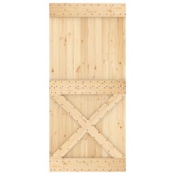 Porte coulissante Naturel et noir 95 x 210 cm 623202623202