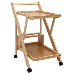 Chariot de Cuisine avec Roues Marron Clair 65 x 40,5 x 76,5 cm 623204623204