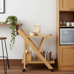 Chariot de Cuisine avec Roues Marron Clair 65 x 40,5 x 76,5 cm 623204623204