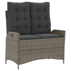 Ensemble à manger jardin 4pcs et coussins Gris Résine tressée 623212623212
