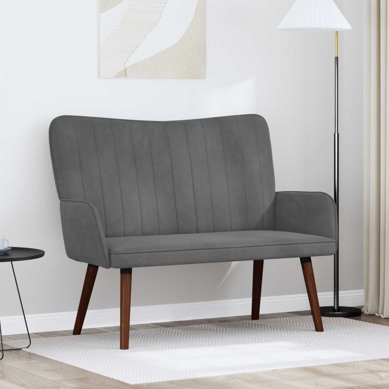 Sofa 2 places Gris foncé 115 x 61 x 87 cm Velours (V) 623223623223