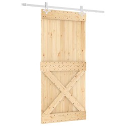 Porte coulissante Naturel et Blanc 95 x 210 cm 623226623226
