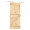 Porte coulissante Naturel et Blanc 95 x 210 cm 623226623226