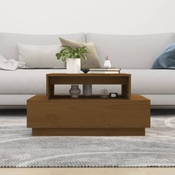 Table basse Marron miel 80x55x40,5 cm Bois massif de pin 623228623228