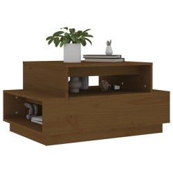 Table basse Marron miel 80x55x40,5 cm Bois massif de pin 623228623228