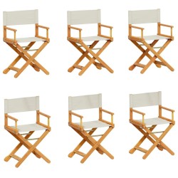Chaises de jardin pliables lot de 6 blanc crème tissu 623229623229