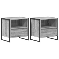 Table de chevet avec tiroir 2 pcs Gris Sonoma 50 x 39,5 x 50 cm 623230623230
