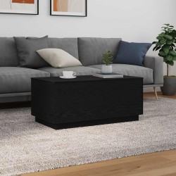 Table basse avec lumières LED chêne noir 90x50x40 cm 623234623234